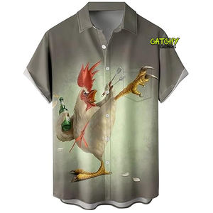 เสื้อเชิ้ตผู้ชายลายดอกไม้เขตร้อน พิมพ์ลาย 3 มิติ ผ้าสแปนเด็กซ์/โพลีเอสเตอร์ ระบายอากาศ แห้งเร็ว ไซส์ใหญ่ สไตล์ลำลอง สำหรับฤดูร้อน มีกระดุม - Product Image 3