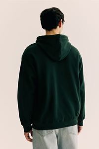 Sweat à capuche pour homme vert forêt à manches longues avec poche kangourou et cordon de serrage coupe ample et décontractée sweat doublé en jersey de coton mélangé hiver - Product Image 4