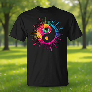 Camiseta Promocional con Estampado Tie-Dye Yin Yang, Diseño Personalizable para la Conciencia de Marca - Product Image 2