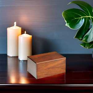 Medium Size 7.5\" X 5.25\" X 3.5\" Wooden Urn Decorative <b>Pet</b> & Human Ashes Cremation <b>Memorial</b> Burial <b>Box</b> Casket & Urn - Product Image 3