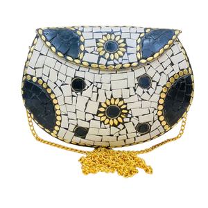 2025 Últimas tendencias hecho a mano listo para enviar bolso de mosaico indio bolso de mujer de metal para fiestas nocturnas a precio al por mayor - Product Image 1