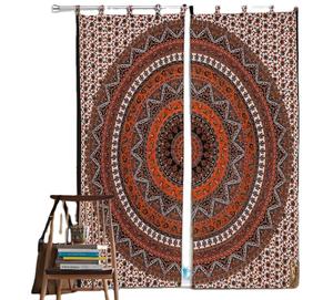 Indien Boho Gypsy Tapisserie Reine/Twin Floral Mandala Fenêtre Traitement Tissé Rideau pour Dortoir Porte Fenêtre Hippie Chic Style - Product Image 1