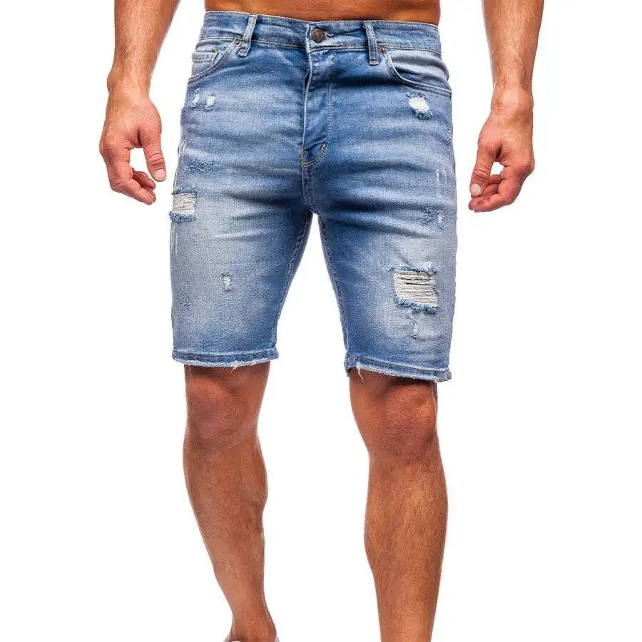 Jeans skinny Fit Short en tissu denim pour hommes séchage rapide meilleur design Jeans skinny Fit Shorts pour hommes vente en gros personnalisée