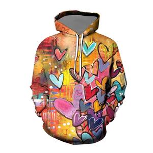 Colorido corazón Graffiti 3D estampado sudaderas con capucha mujer Otoño Invierno manga larga sudaderas con capucha Streetwear pulóveres ropa femenina - Product Image 2