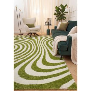 Alfombra Netline Home Joli a rayas verde y blanca - Product Image 2