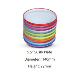 Plato de sushi moldeado de una pieza de la más alta calidad de 5,5 pulgadas con material de melamina resistente y duradero Técnica de esmalte de color fácil de limpiar - Product Image 4
