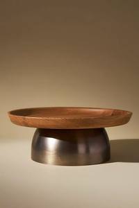 SMART STAND Haute Qualité Vente Chaude En Bois D'acacia Pied Haut Plateau Rond En Bois Gâteau Stand pour Servir Gâteaux et Fruits - Product Image 3