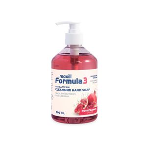 Savon liquide nettoyant pour les mains en gel Formule 3, 500 ml, hydratant à la lanoline, parfum grenade, 17 oz, vente en gros - Product Image 1