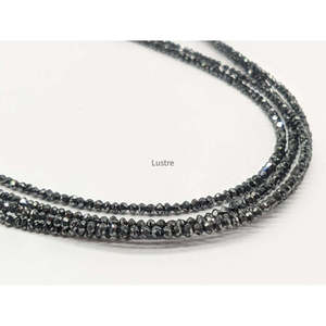 Perles facettées rondes en diamant noir naturel AAA, 1,5-2,3 mm, brin de pierres précieuses pour la fabrication de bijoux à prix de gros - Product Image 5