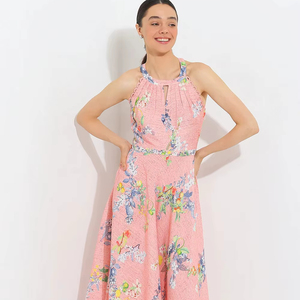 Robe de voyage élégante en coton sans manches pour femmes Trendy New Casual Club Party Wear for Summer Beach Natural Waistline - Product Image 1