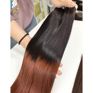 Genius Weft Hot Ombre naranja Extensiones de cabello humano crudo Alta calidad Cutícula alineada Frontal vietnamita Precio al por mayor - Product Image 1