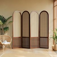 Paravent pliable en rotin naturel fait à la main pour la décoration de la maison et du bureau