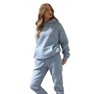 Chándal Largo de Alta Calidad para Mujer, Logotipo Personalizado Impreso en DTG, Spandex/Poliéster 220gsm, Dos Piezas Extra Grandes, Lavado Vintage, Invierno - Product Image 1