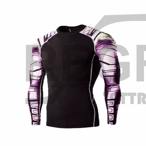 Maillots de compression pour la gym, manches longues, logo personnalisé, protection UV, Rashguard BJJ, Rashguard MMA sublimé pour hommes, livraison DHL, sublimation FEDEX, OEM - Product Image 5