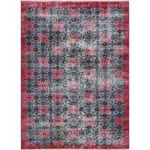 พรมขนสัตว์ถักมือลายดอกไม้สีเทาและดำสไตล์วินเทจ รูปทรงสี่เหลี่ยมผืนผ้า สำหรับห้องนั่งเล่น รุ่น Pae-2017 - Product Image 1