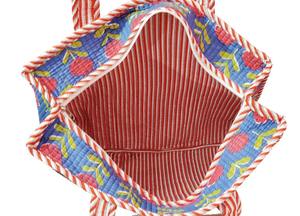 <b>Summer</b> Fashion Cotton Tote Bag Designer Printed <b>Quilted</b> Shoulder Travel Bag with Zipper Closure Large Size for Ladies - Product Image 6