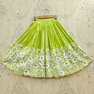 Shoryam Fashion – Nouvelle Collection : Lehenga Choli Longue Brodé Vert Citron Ethnique Tendance de Qualité Supérieure pour Filles et Enfants – Idéal pour les Fêtes de Diwali - Product Image 4