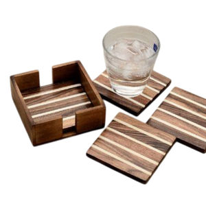 Posavasos de tablero de ajedrez de roble y nogal hechos a mano de calidad de lujo, manteles individuales para tazas de té, perfectos para comedor o mesa de centro a bajo precio - Product Image 3