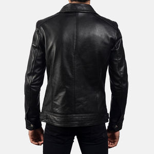 Chaquetas para Hombre, Chaqueta de Cuero Personalizada al por Mayor, Chaqueta de Cuero Vacuno Combinado, 100% Cuero Genuino, Chaqueta con Cierre para Hombre - Product Image 6