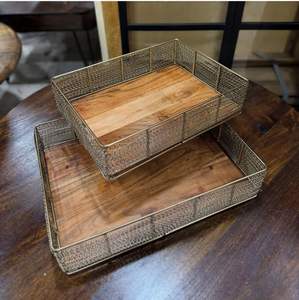 Bandeja ovalada de madera de mango segura para alimentos 100% al por mayor con acabado en nogal, atractiva bandeja decorativa para ocasiones de Ramadán y Diwali - Product Image 6