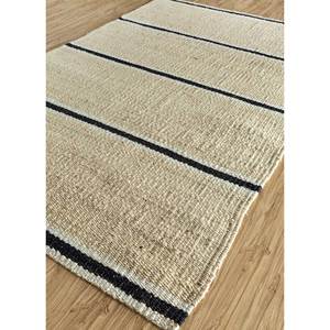 Tapis en jute et chanvre tissé plat Nomadic Threads PDJT-231 ivoire, rayé, rectangulaire, pour couloir, salon, chambre à coucher - Product Image 2