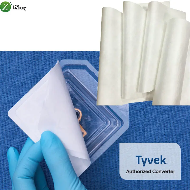 Lizheng yazdırılabilir füzyon kaplama Tyvek kağıt kapaklar tıbbi Blister ambalaj Tyvek kağıt için özelleştirilmiş tyvek kağıt