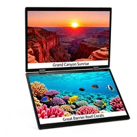 Écran LCD double 14 pouces, extension vers le haut et vers le bas, affichage 1080p, moniteur portable triple, extension pour ordinateur portable