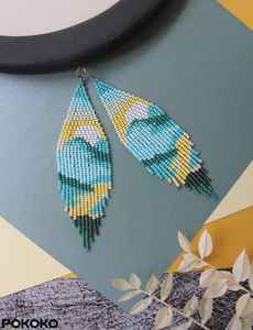 Boho ต่างหูลูกปัดด้วยการออกแบบสีฟ้าครามแอนดี้ cascading Fringe, เครื่องประดับของขวัญที่ไม่ซ้ำกัน - Product Image 5