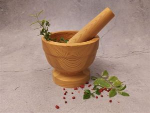 Juego de Mortero y Maja de Madera Maciza |   Acabado Fino Hecho a Mano |   Venta al por Mayor Directa de Fábrica - Product Image 2