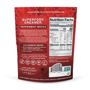 Crema de Café en Polvo de Coco, Menta y Mocha Original Sin Lácteos Laird Superfood, Vegana, 8 oz. Bolsa - Product Image 2