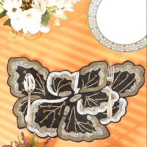 ที่รองจานปักลายลูกปัดสีดำคุณภาพสูงสำหรับตกแต่งโต๊ะในห้องครัวบ้านและงานแต่งงานสินค้าชั้นนำ - Product Image 1