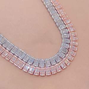 โซ่เพชรกลมและบาแกตต์สำหรับผู้ชาย - Product Image 1