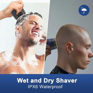 Afeitadora Eléctrica con Pantalla LED, Afeitadora para Cabeza Calva, Uso en Seco/Húmedo, Resistente al Agua IPX7, Afeitadora Rotatoria de Triple Cuchilla, Reemplazable, para Uso Corporal, Lavable - Product Image 6