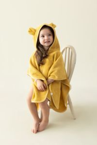 Pyjama à capuche pour enfants en flanelle thermique teinte, manches longues, imprimé, 100% polyester - Product Image 1
