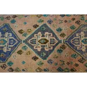 Alfombra pequeña vintage de 2.6x3.5 pies, alfombra de lana con lunares azul verdoso - Product Image 5