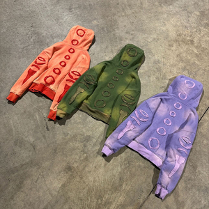 เสื้อฮู้ดผู้ชายผ้าฝ้ายพิมพ์ลายแบบมีซิปรูดผ้าฟริกันซีดซีดซีดจากแสงแดดเสื้อผ้าแนวสตรีทผลิตตามสั่ง - Product Image 2