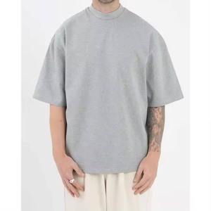 Guangzhou Factory Custom Men Clothing Oversized Cotton Tshirt Drop Shoulder Baggy Fit Heavy Mock Neck t Shirt - Product Image 3