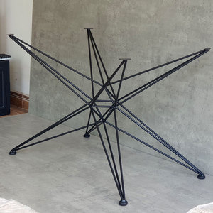 Pieds de meubles en métal industriel pour tables à manger de 140 à 160 cm, design luxueux et robuste, approuvé pour les hôpitaux et les hôtels - Product Image 4