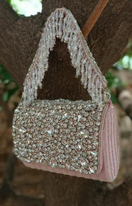 Nouvel arrivage de superbes sacs à main de soirée de mariée multicolores en perles et pierres lourdes en relief faites à la main pour femmes - Product Image 2