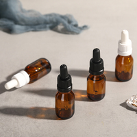 Flacons compte-gouttes en verre ambré de 15 ml, très demandés, anti-fuite, avec bouchon de sécurité pour soins de la peau et huiles essentielles