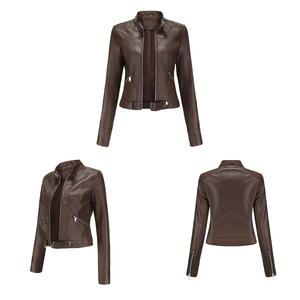 Women Real Leather Jacket New Design Style Wholesale Windproof Genuine Leather Zipper up <b>Waterproof</b> Jacket Women's <b>Clothing</b> 2026 - Product Image 5