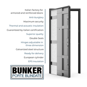 Puerta de seguridad de estilo moderno con panel de aluminio DUNE, modelo de puerta de seguridad - Product Image 2