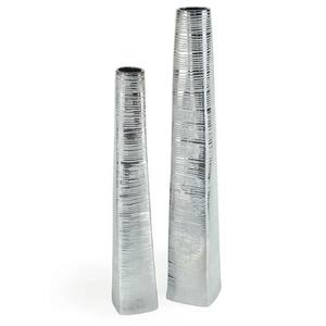 Ensemble de vases de sol décoratifs en céramique argentée Vases hauts modernes pour la décoration intérieure Salon Chambre Bureau Entrée - Product Image 1