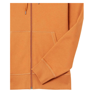 Pull à capuche en polaire 100% coton pour hommes fermeture éclair complète respirant confortable HeavyGSM brodé bouffée vêtements d'hiver solides - Product Image 5