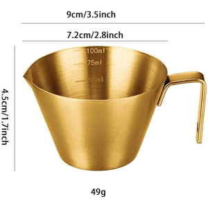 Couleur personnalisée 100ml Métal Lait Café Extraction Tasse Échelle Écologique Antiadhésive En Acier Inoxydable 304 Café Tasse À Mesurer - Product Image 1