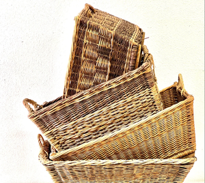 Magnifiques paniers français vintage faits à la main, paniers français tissés à la main vintage - Product Image 1