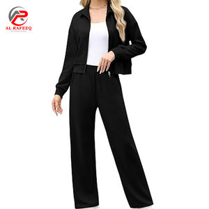 Chándal de dos piezas para mujer con sudadera de manga larga con cremallera, pantalones largos, conjuntos de chándal para correr - Product Image 1