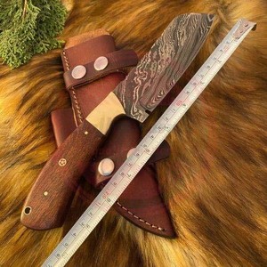 Wholesale Custom Handmade Damascus Kitchen Cleaver <b>Knife</b> With Leather Sheath\Wooden Handle <b>Knives</b> - Product Image 3