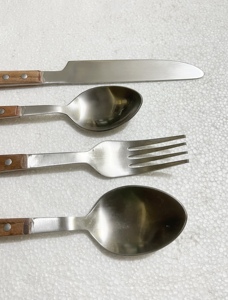 Ensemble de couverts 4 pièces en bois de manguier et acier inoxydable de haute qualité ensemble de couverts cuillère en bois ensemble de cuillères - Product Image 3