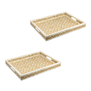Plateau de service en nacre complexe Handcafted Rectangle vadrouille plateaux essentiels pour la maison hôtel Restaurant décor du Vietnam - Product Image 4